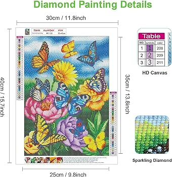 NAIMOER Butterfly Diamond Art Flowers Kits for Adults, DIY